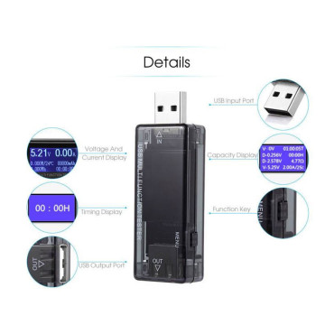 تستر خروجی ولتاژ و آمپر شارژر Kws-MX16