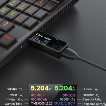 تستر ولتاژ و آمپر USB Safety Tester J7-T