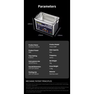 دستگاه التراسونیک iClean-E08P Mechanic