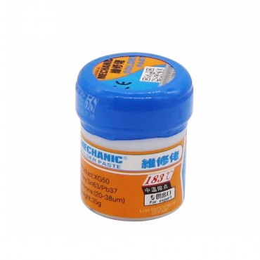 خمیر قلع 35 گرمی با دمای ذوب 183 مکانیک Mechanic XG50